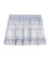 Celine Striped Embroidered Skirt In White
