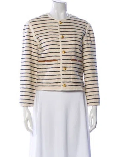 Pre-owned Celine Striped Evening Jacket In Neutral