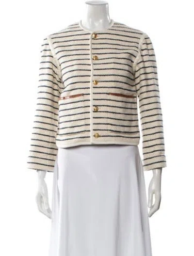 Pre-owned Celine Striped Evening Jacket In Neutral
