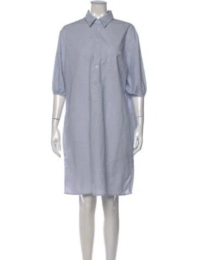 Pre-owned Celine Striped Knee-length Dress In Blue