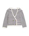 Celine Striped Knitted Cardigan In White