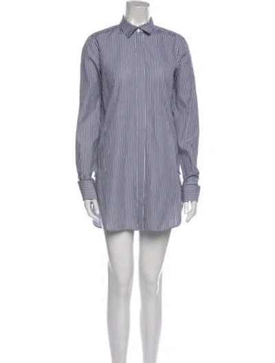 Pre-owned Celine Striped Long Sleeve Tunic In Blue