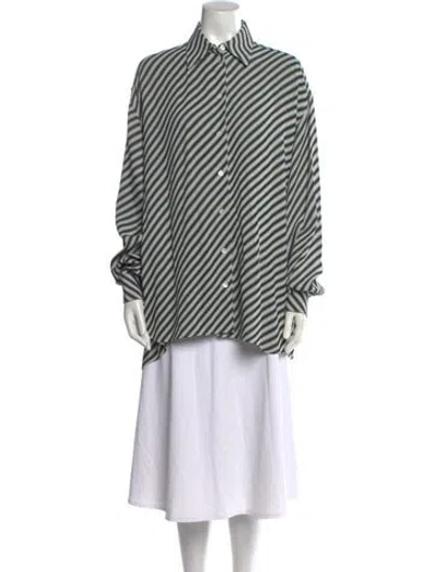 Pre-owned Celine Striped Long Sleeve Tunic In Neutral