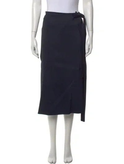 Pre-owned Celine Striped Midi Length Skirt In Blue
