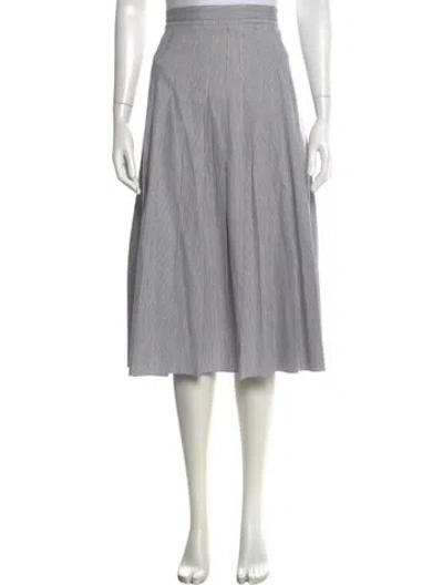 Pre-owned Celine Striped Midi Length Skirt In Blue