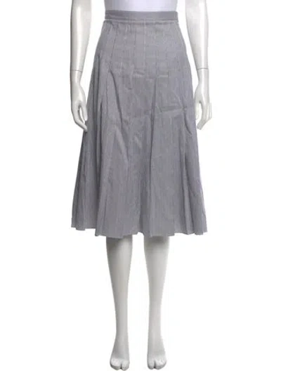 Pre-owned Celine Striped Midi Length Skirt In White