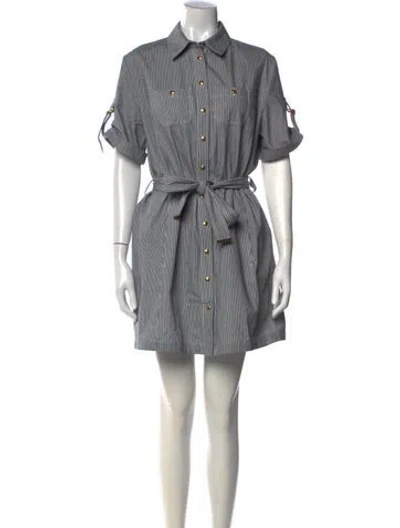 Pre-owned Celine Striped Mini Dress In Blue