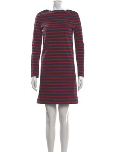 Pre-owned Celine Striped Mini Dress In Red