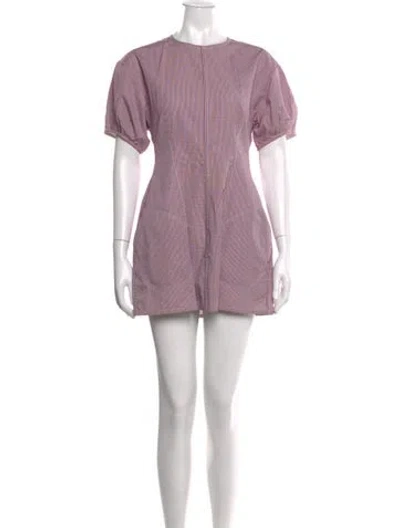 Pre-owned Celine Striped Mini Dress In Red