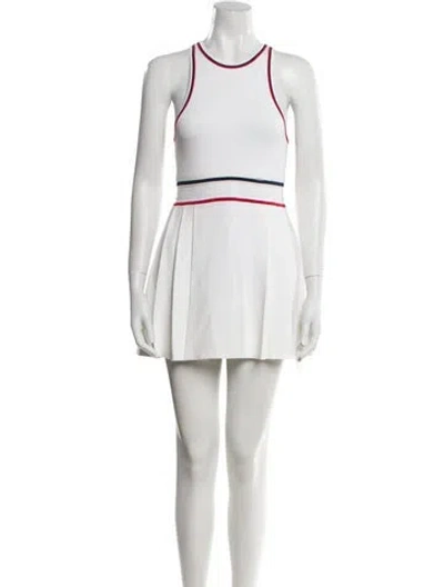 Pre-owned Celine Striped Mini Dress In White