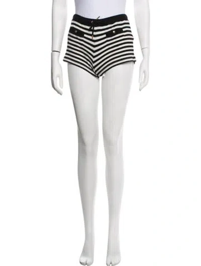 Pre-owned Celine Striped Mini Shorts In Black