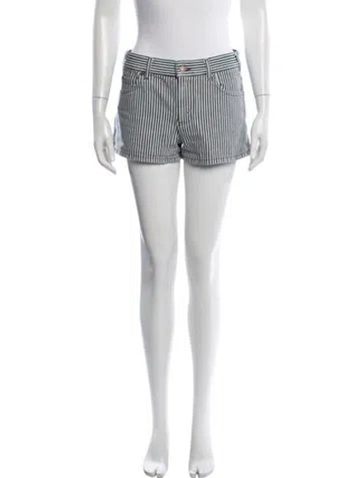 Pre-owned Celine Striped Mini Shorts In Gray