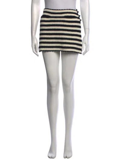 Pre-owned Celine Striped Mini Skirt In Black/neutrals