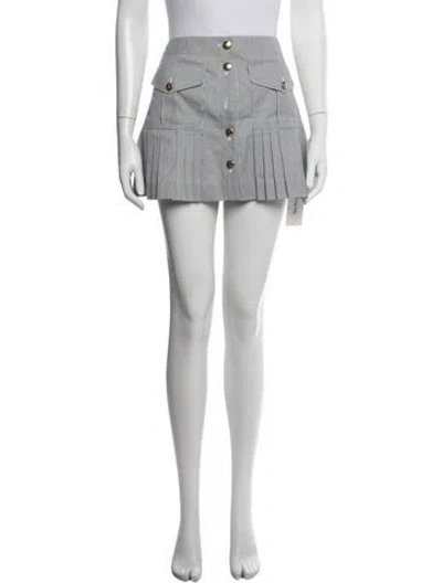 Pre-owned Celine Striped Mini Skirt In Blue