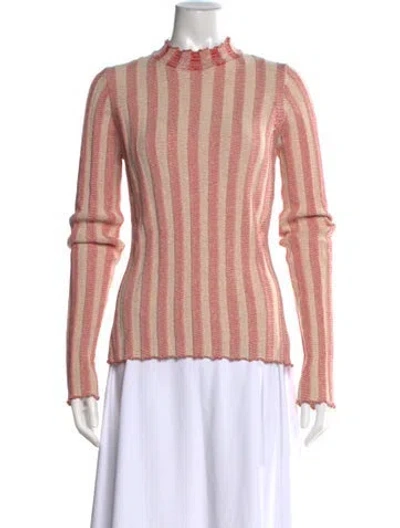 Pre-owned Celine Striped Mock Neck Sweater