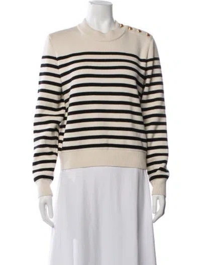 Pre-owned Celine Striped Mock Neck Sweater In Neutrals