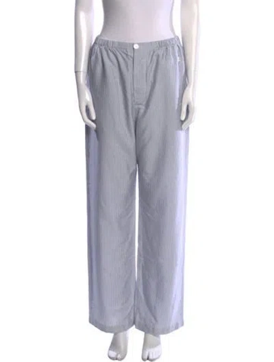 Pre-owned Celine Striped Mulberry Silk Pajamas In Blue