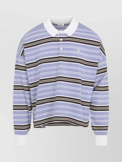 CELINE STRIPED POLO COLLAR KNITWEAR
