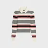 Celine Striped Polo Sweater In Multi