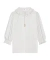 Celine Striped Ruffled Shirt In White