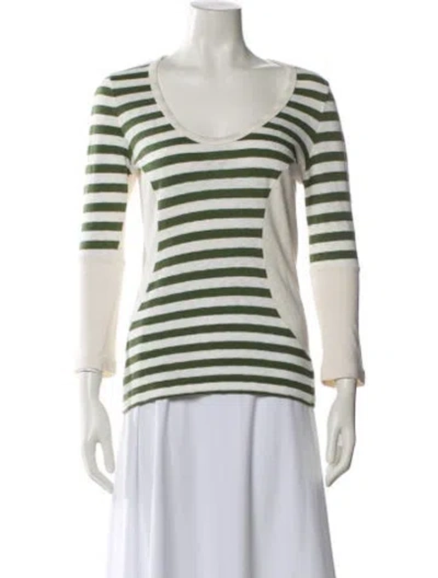 Pre-owned Celine Striped Scoop Neck Sweater In Multi