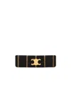 Celine Striped Sequins Hair Clip In Polyester And Brass With Gold Finish In Multi