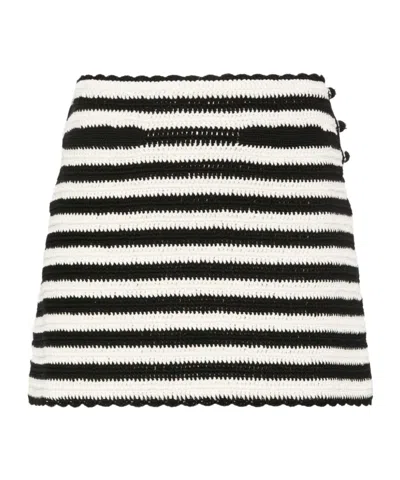 Celine Striped Skirt In Black