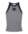 Celine Striped Sleeveless Vest In Navy