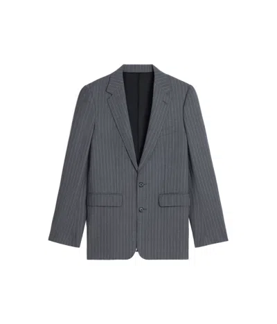 Celine Striped Suit Coat In Black