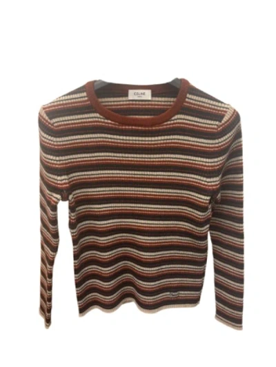 Celine Striped Sweater In Brown