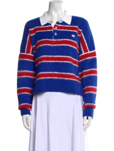 Pre-owned Celine Striped Sweater W/ Tags In Blue