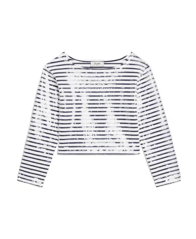 Celine Striped Sweater In White