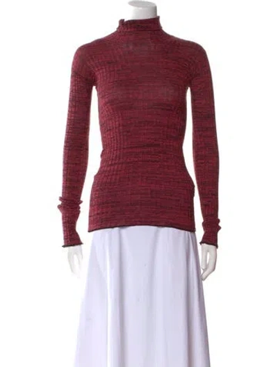 Pre-owned Celine Striped Turtleneck Sweater In Pink