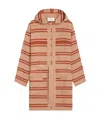 Celine Striped Tweed Bathrobe In Nude