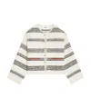 Celine Striped Tweed Cardigan In White