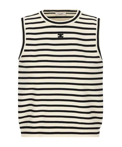 Celine Striped Vest In White