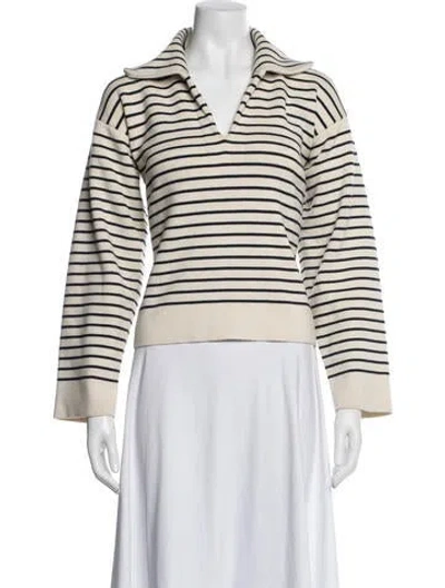 Pre-owned Celine Striped V-neck Sweater In Neutral