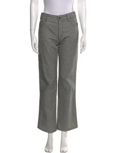 Pre-owned Celine Striped Wide Leg Pants In Blue