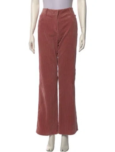Pre-owned Celine Striped Wide Leg Pants In Pink