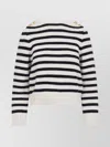 Celine Striped Crew-neck Sweater With Golden-effect Buttons