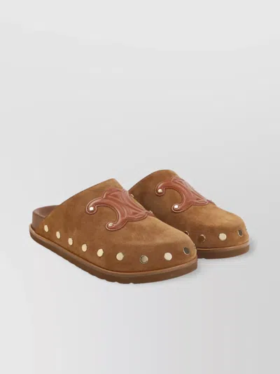Celine Studded Detailing Wedge Clog