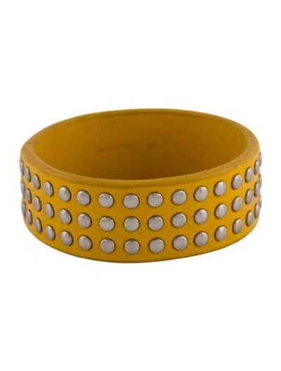 Pre-owned Celine Studded Leather Bangle Bracelet, 7.75" In Multi