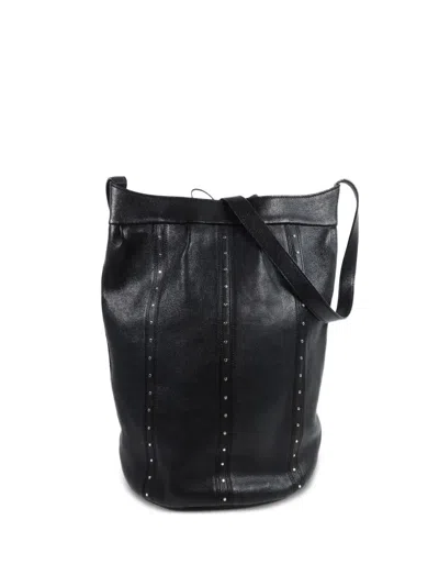 Pre-owned Celine Studded Leather Bucket Bag In Black
