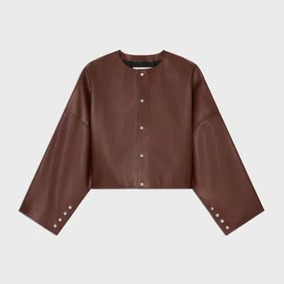 Celine Stud-embellished Cropped Jacket In Brown