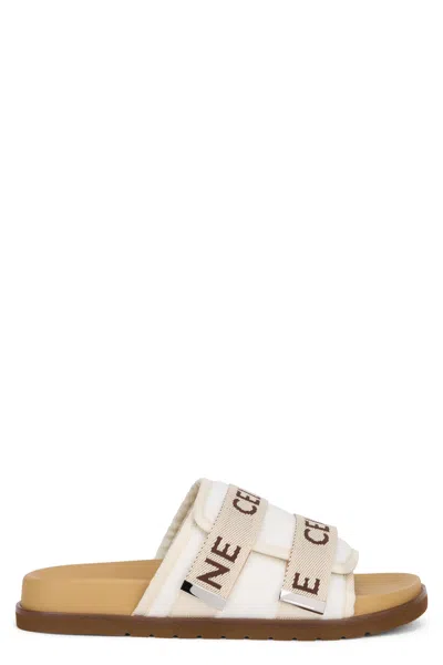Celine Stylish Band Design Ciabatta In Neutral
