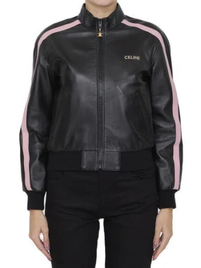 Celine Stylish Black And Pink Lambskin Jacket For Women