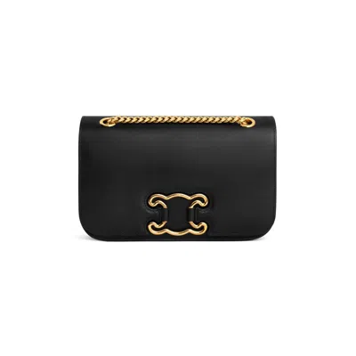 Celine Black Triomphe Frame Medium Bag For Women