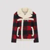 Celine Stylish Checkered Double-breasted Mini Jacket In Red