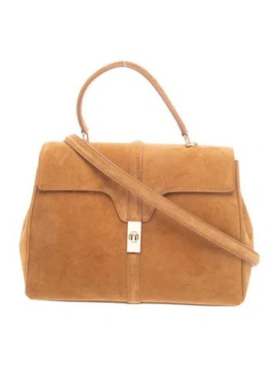 Pre-owned Celine Suede 16 Bag Medium 2024 In Brown