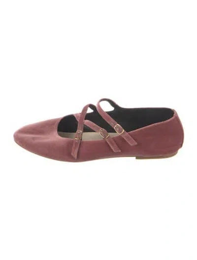 Pre-owned Celine Suede Ballet Flats In Pink